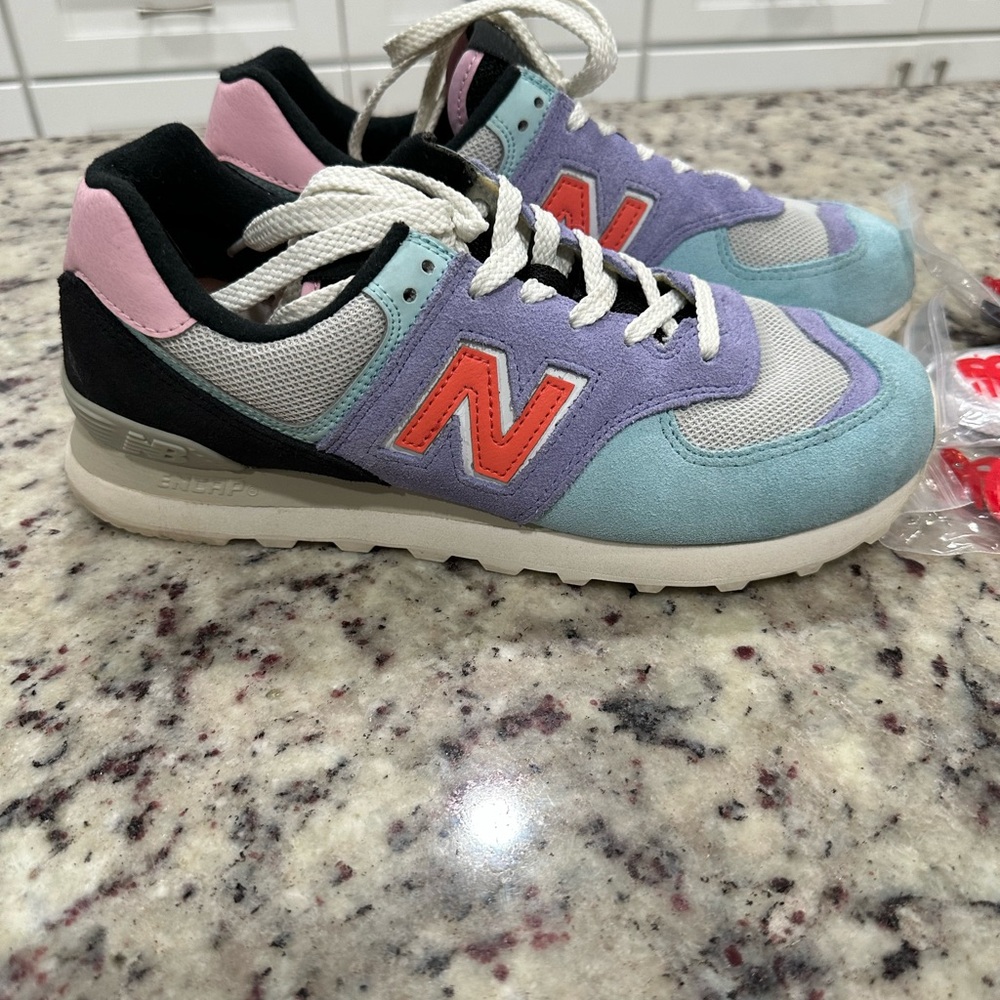 New Balance Purple and Blue Sneakers with Extra Laces